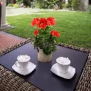 Geranium PL kunstplant 38cm - rood - UV bestendig