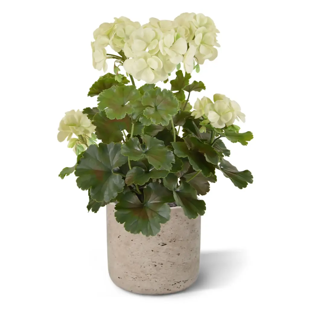 Geranium PL kunstplant 38cm - creme - UV bestendig