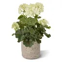 Geranium PL kunstplant 38cm - creme - UV bestendig