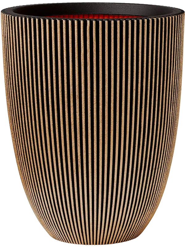 Capi Nature Groove - Vase Elegant Low - Black Gold - 58 cm