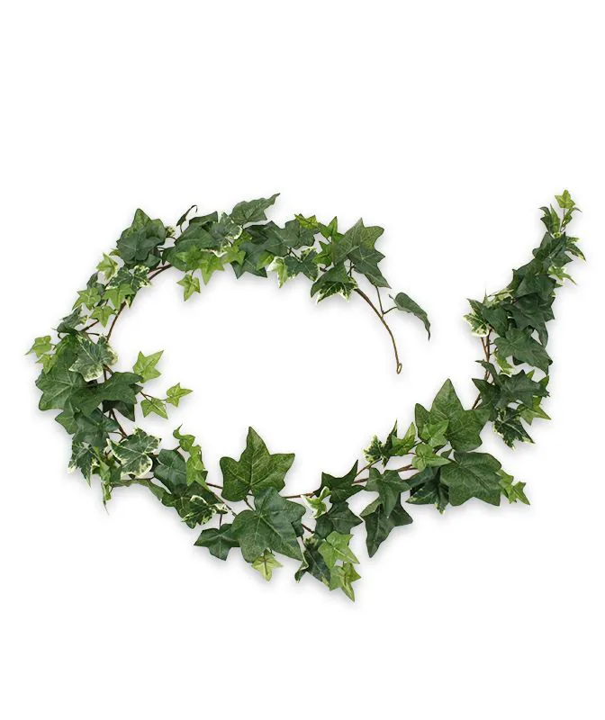 Hedera guirlande kunst hangplant 180cm - groen/bont