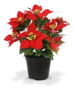 Poinsettia kerstster kunstplant in pot 40cm - rood