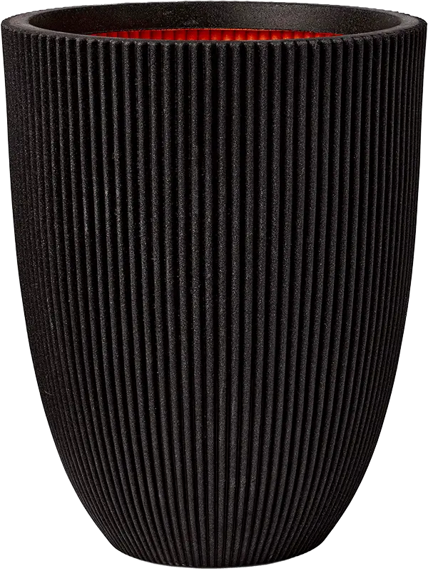 Capi Nature Groove - Vase Elegant Low - Black - 58 cm