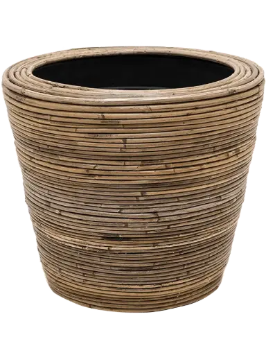 [3-6MND01814] Rattan Stripe - Round - 33 cm