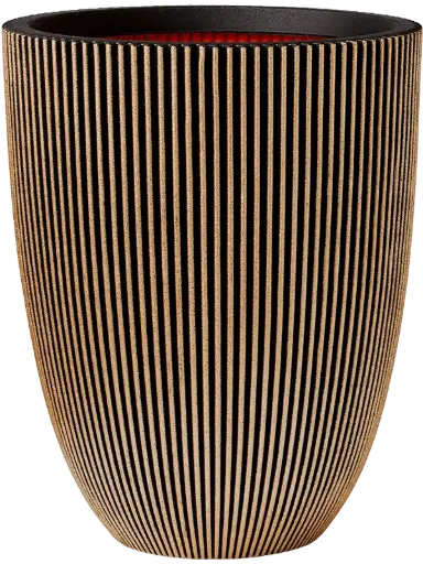 Capi Nature Groove - Vase Elegant Low - Black Gold - 58 cm
