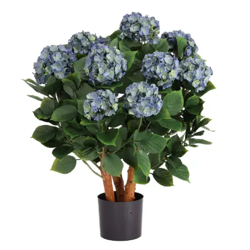 Hortensia UV Kunstplant Deluxe 80cm Blauw