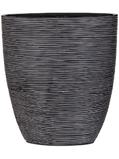 Capi Nature Rib - Oval Planter - Black - 37 cm