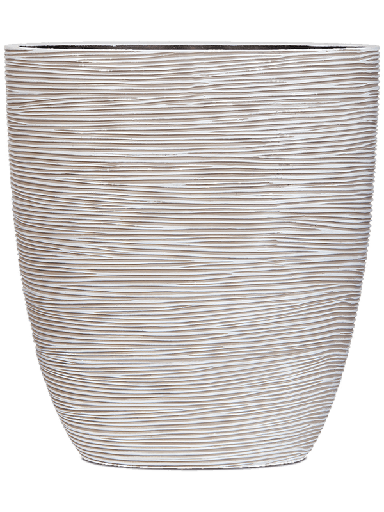 Capi Nature Rib - Oval Planter - Ivory - 37 cm