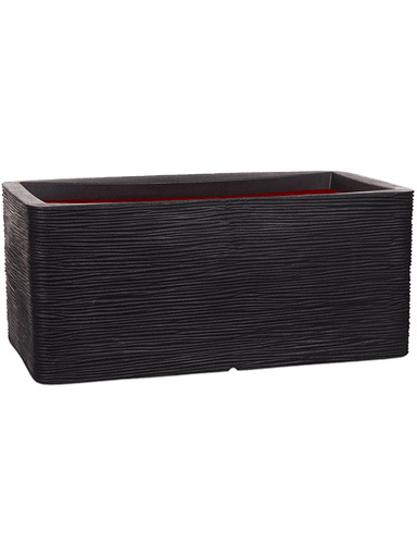 Capi Nature Rib NL - Planter Rectangle - Black - 32 cm