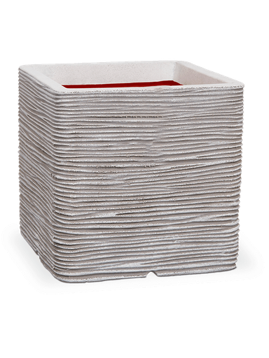 Capi Nature Rib NL - Planter Square - Ivory - 50 cm