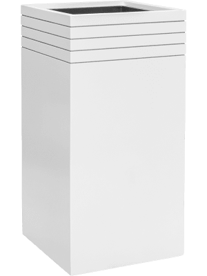 [3-6LUP376MW] Line-Up - Square - Matt White - 75 cm (met inzetbak en wielplateau)