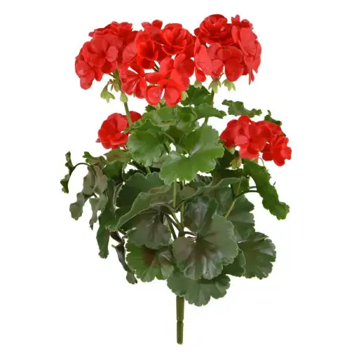 [1-444103UVRD] Geranium PL kunstplant 38cm - rood - UV bestendig