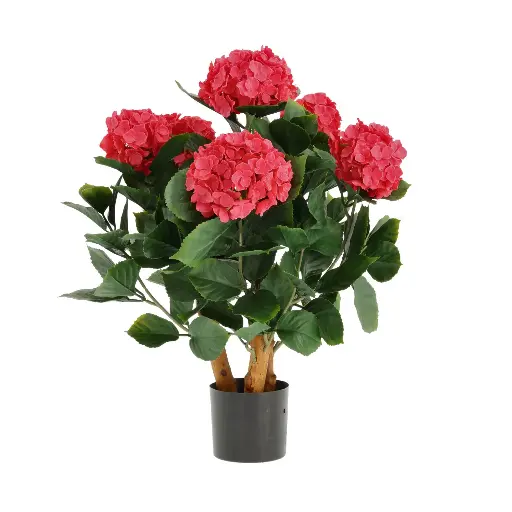 [1-193907UVCE] Hortensia UV Kunstplant Deluxe Cerise 65cm
