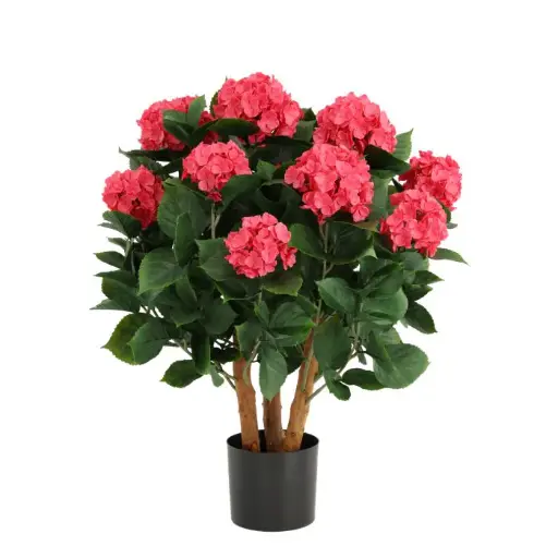 [1-193908UVCE] Hortensia UV Kunstplant Deluxe 80cm Cerise