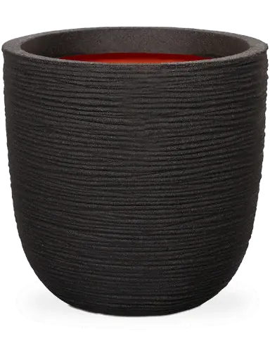 [3-6CAPTIB22] Capi Nature Rib - Planter Ball - Black - 41 cm