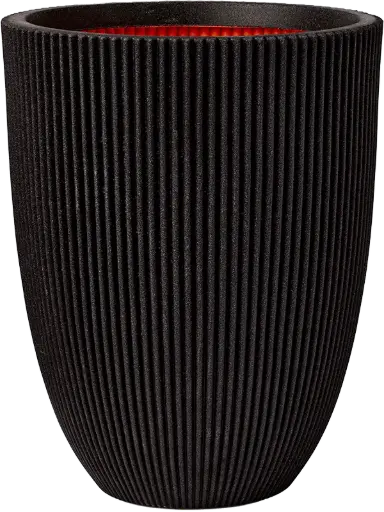 Capi Nature Groove - Vase Elegant Low - Black - 58 cm