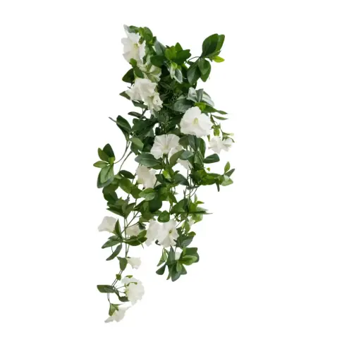 Petunia kunst hangplant 70 cm - wit