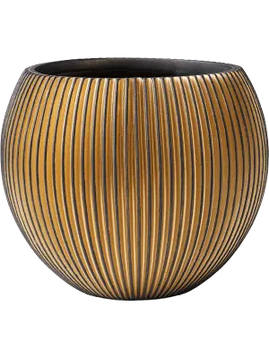 [3-6CAPGG109] Capi Nature Groove - Vase Ball - Gold - 10 cm